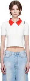 Marni White & Blue Technical Viscose Polo In Blw01 Lily White
