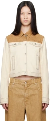 MARNI WHITE & BROWN TRUCKER DENIM JACKET