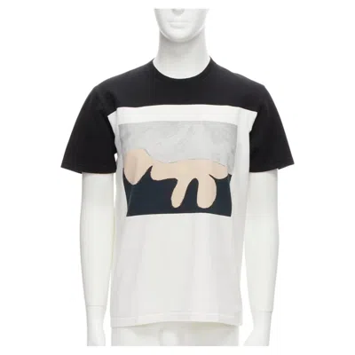 Pre-owned Marni White Black Cotton Abstract Portrait Print Colorblock Boxy Top It48 M