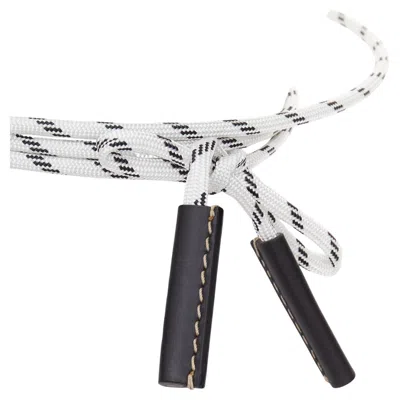 Pre-owned Marni White Black Leather Trim Half Wired Rope Tie Wrap Belt