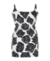 Marni Luna Print Bonded Poplin Mini Dress In Lily White In Lily White