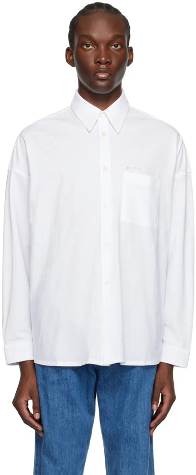 Marni White Button Shirt In 00w01 Lily White