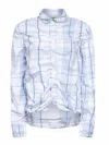 Marni Logo Embroidered Long-sleeved Shirt In Blue