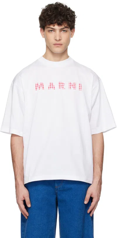 Marni White Cotton T-shirt In Lily White