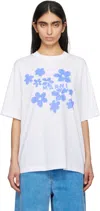 Marni Tee With Logo Floral Print In D2w01 Lily White
