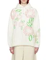 Marni White Cotton Hoodie With  Poppies