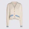 Marni Mending Logo Distressed Boxy Cotton Cardigan