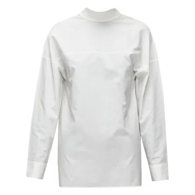 Pre-owned Marni White Cotton Minimal Front Gold Hook Back Panelled White Shirt