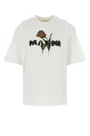 Marni White Cotton T-shirt With Tulip Print Women In White
