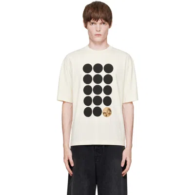 Marni White Cotton T-shirt With Planet-print In Neutral