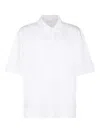 Marni Logo Cotton Polo Shirt In White