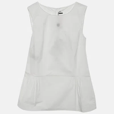 Marni White Cotton Poplin Tank Top