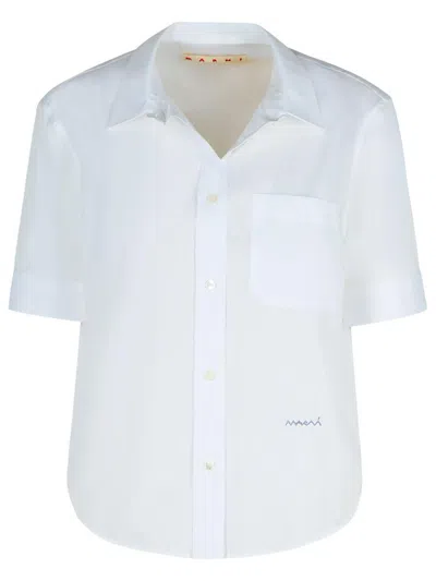 Marni Backwards Cotton Shirt In White