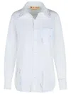 Marni Cotton Shirt With Chest Pocket And Structured Collar In White
