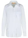 Marni Cotton Shirt With Chest Pocket And Structured Collar In White