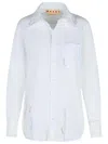 Marni Cotton Shirt With Chest Pocket And Structured Collar In White