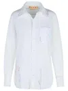 Marni Cotton Shirt With Chest Pocket And Structured Collar In White