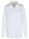 Marni Cotton Shirt With Chest Pocket And Structured Collar In White