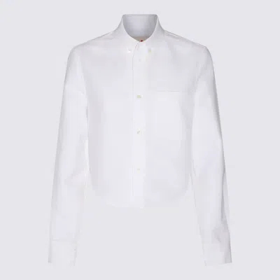 Marni White Cotton Shirt In Lily White