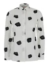 Marni Cotton Shirt With Printed Design And Long Sleeves In White