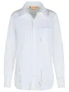 Marni Cotton Shirt With Chest Pocket And Structured Collar In White