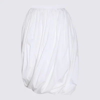 Marni White Cotton Skirt In Lily White