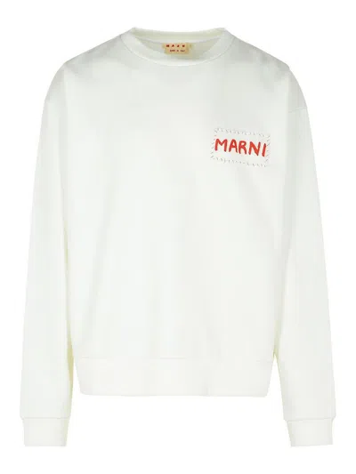 MARNI WHITE COTTON SWEATSHIRT