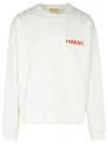 Marni Cropped White Sweater With Bold Chest Patch