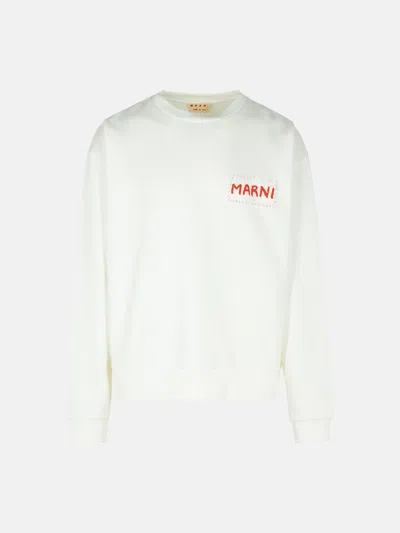 Marni White Cotton Sweatshirt