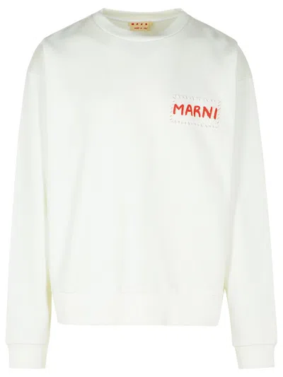 Marni White Cotton Sweatshirt In Non Definito