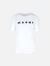 Marni Oversized Crew Neck T-shirt With Scribbled Logo In White