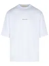 Marni White Cotton T-shirt With Logo Print In White