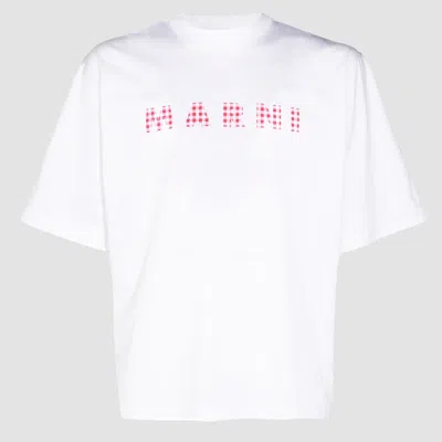 Marni White Cotton T-shirt In Lily White