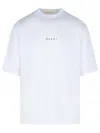 Marni White Cotton T-shirt With Logo Print In White