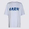 Marni T-shirt Aus Baumwoll-jersey Mit Print In Illusion Blue