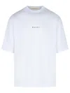 Marni White Cotton T-shirt With Logo Print In White