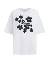 Marni White Cotton T-shirt With Daisy Garden Print In White