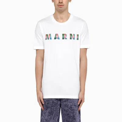 Marni White Cotton T-shirt With Logo