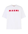 Marni White Cotton T-shirt With Mohair Patches
