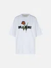 Marni White Cotton T-shirt With Tulip Print