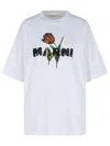Marni White Cotton T-shirt With Tulip Print Women In White