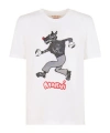 Marni Graphic Print Crew Neck Short Sleeve T-shirt In White