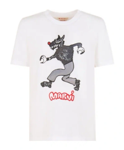MARNI MARNI GRAPHIC PRINTED CREWNECK T-SHIRT