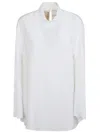 Marni Back Keyhole Long Sleeve Mock Neck Top In White