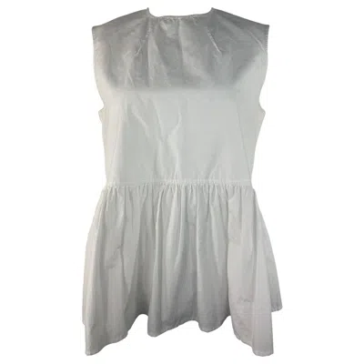 Pre-owned Marni White Cotton Top Blouse, Size 40
