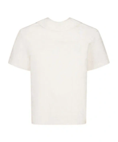 Marni White Cotton-viscose Back-to-front Shirt Top With Dotty Check In Natural White