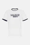 Marni Crew Neck T-shirt With Front Logo And Ribbed Accents In White