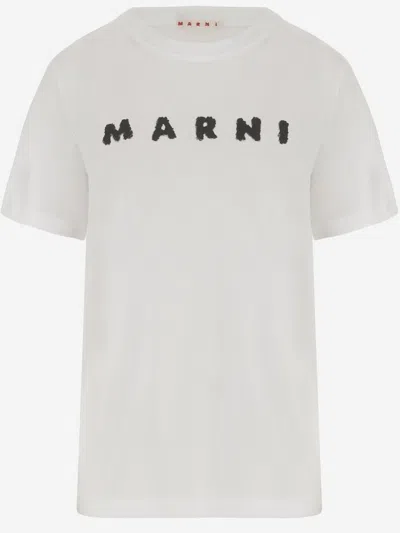 Marni White Crewneck Logo T-shirt