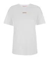 Marni White Crewneck T-shirt With Logo Patch On The Front In Cotton Woman