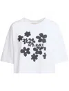 Marni White Cotton T-shirt With Daisy Garden Print
